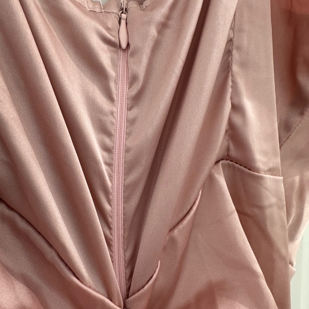 PrettyLittleThing Blush Satin Dress - Picture 5 of 6